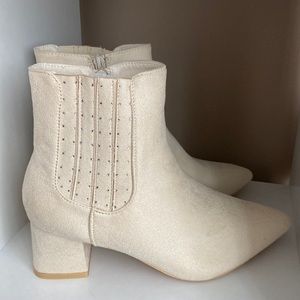 Cream colored ankle boots